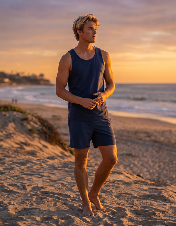 Tank Top + Swim Trunks