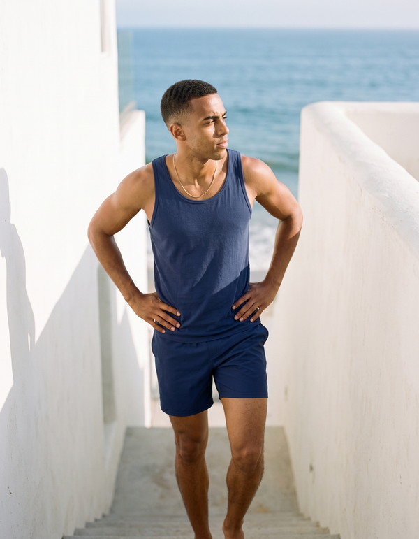Tank Top + Swim Trunks