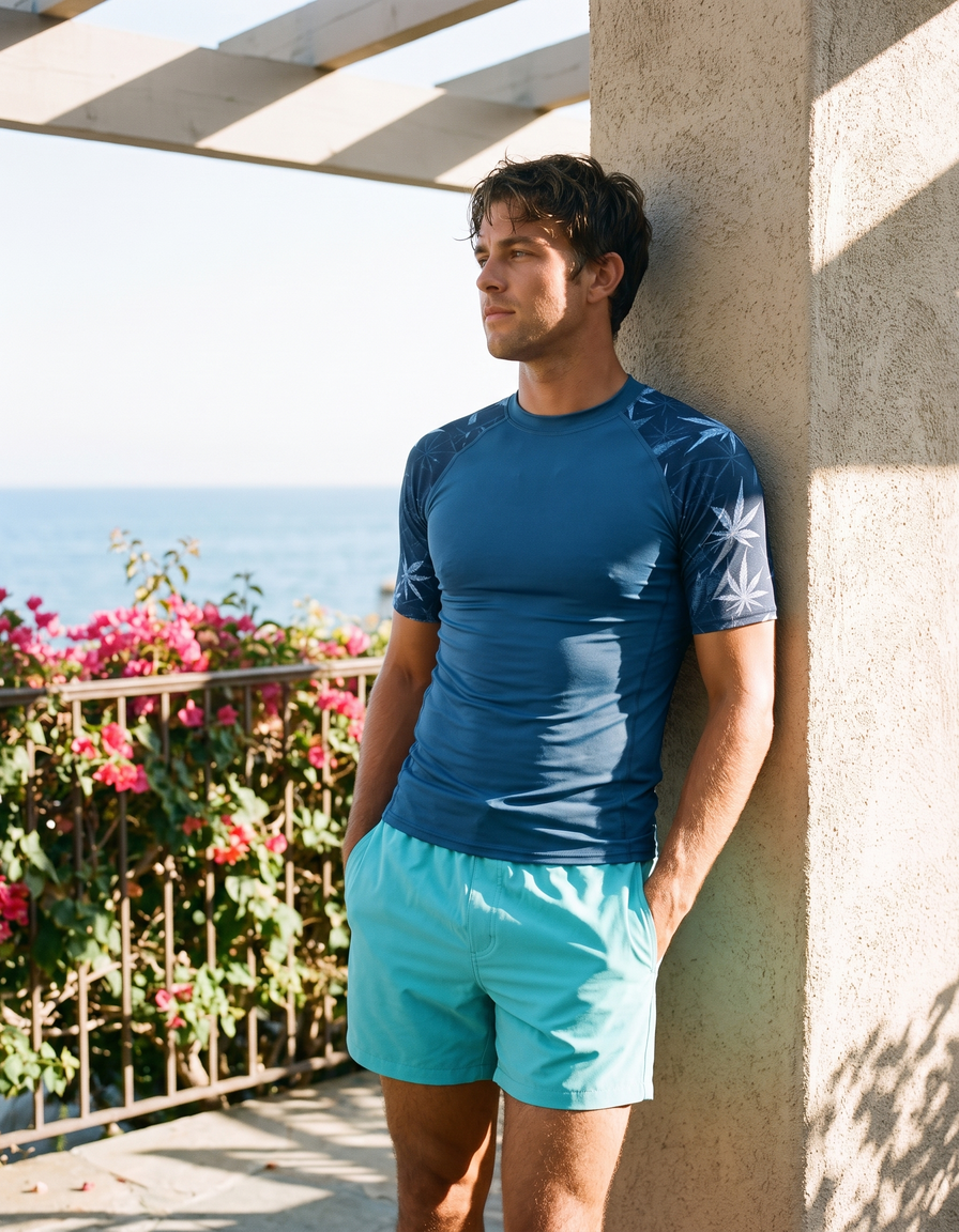Short Sleeve Rashguard + Swim Trunks
