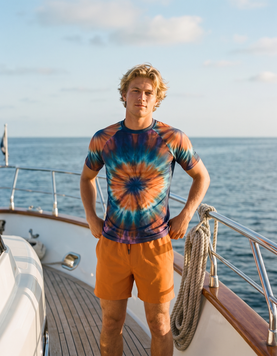 Short Sleeve Rashguard + Swim Trunks
