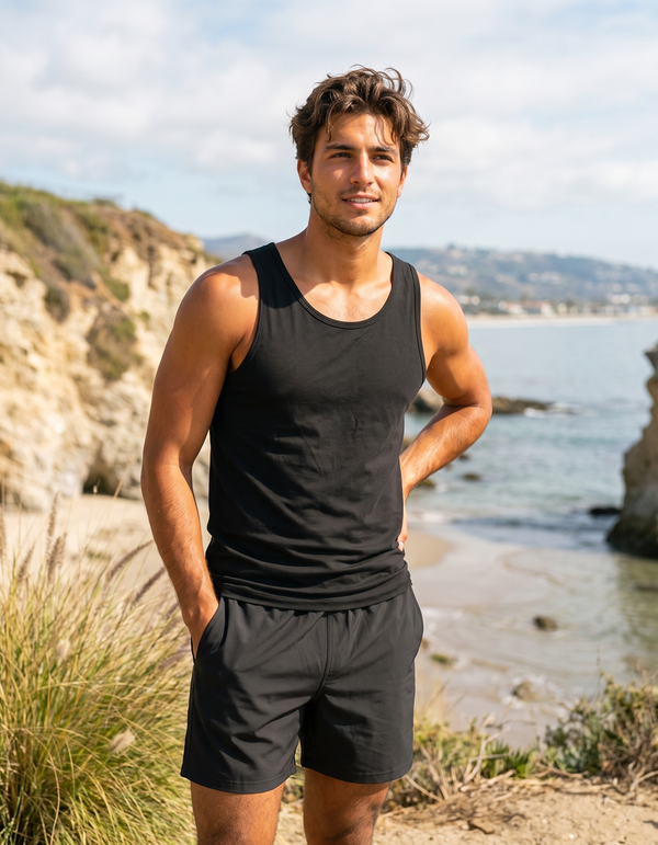 Tank Top + Swim Trunks