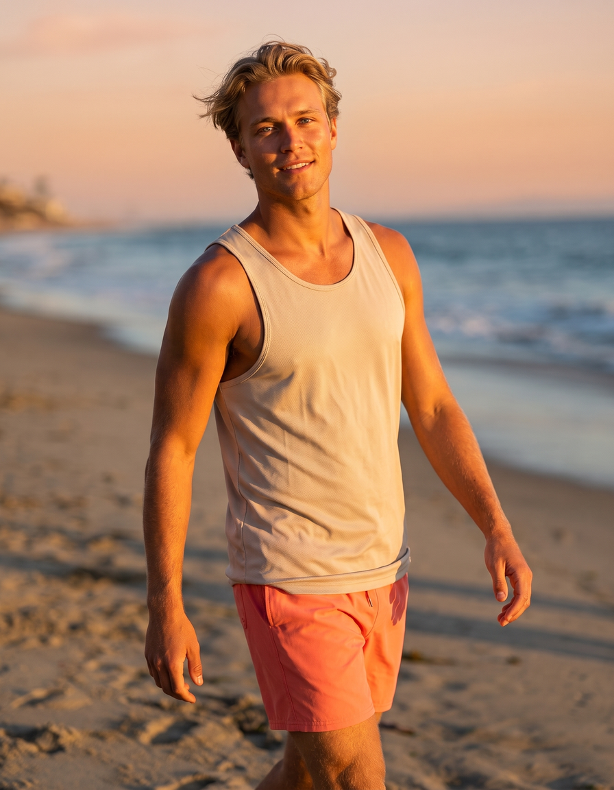 Tank Top + Swim Trunks