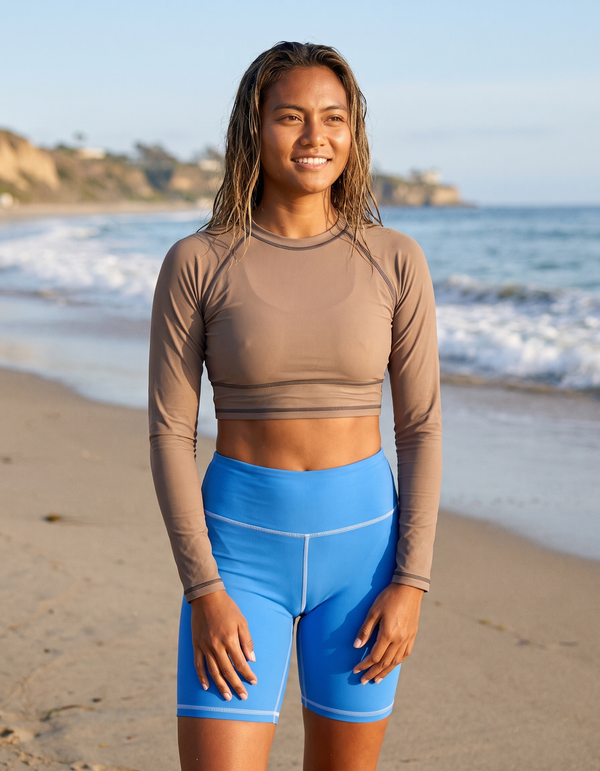 Crop Rashguard + Swim Biker Shorts