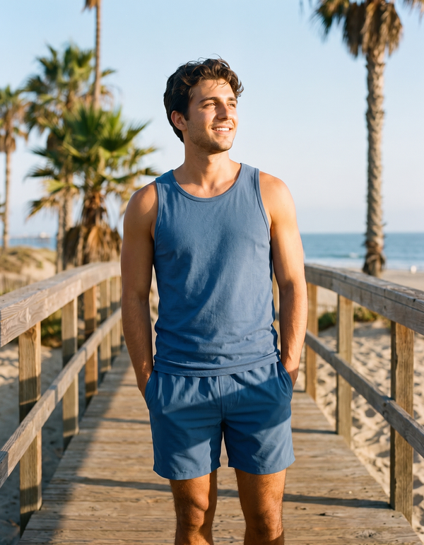 Tank Top + Swim Trunks