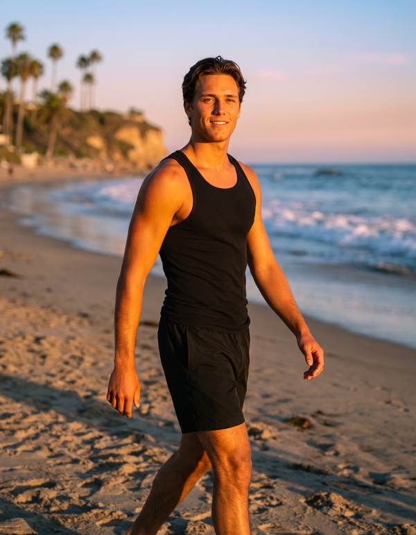 Tank Top + Swim Trunks