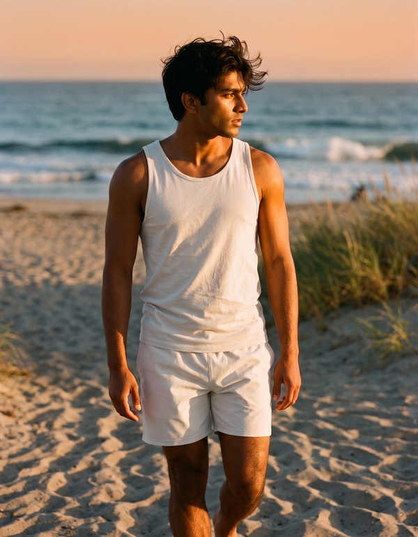 Tank Top + Swim Trunks