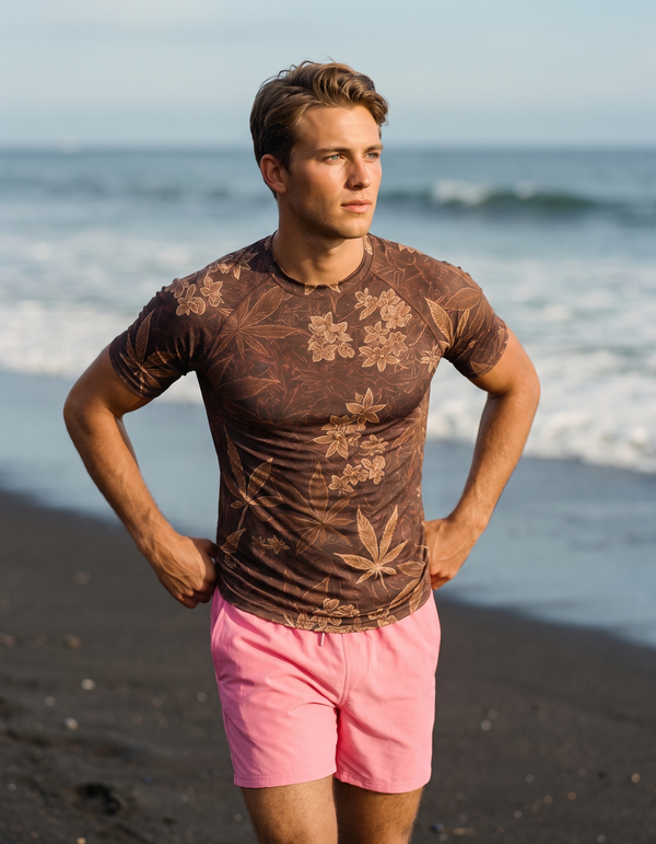 Short Sleeve Rashguard + Swim Trunks
