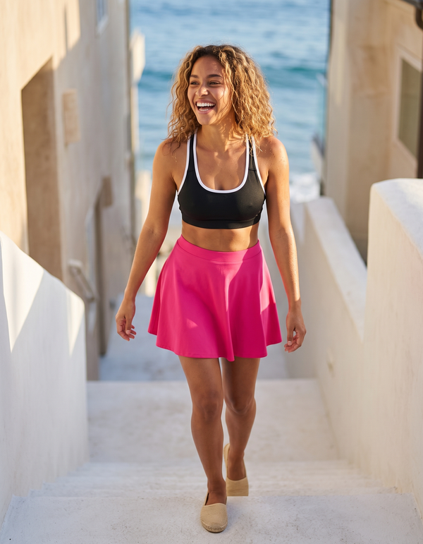 Swim/Gym Sports Bra + Beach Skirt