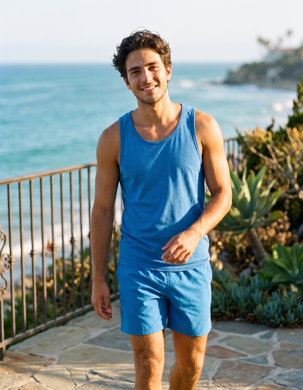 Tank Top + Swim Trunks