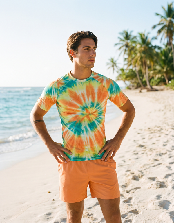 Short Sleeve Rashguard + Swim Trunks