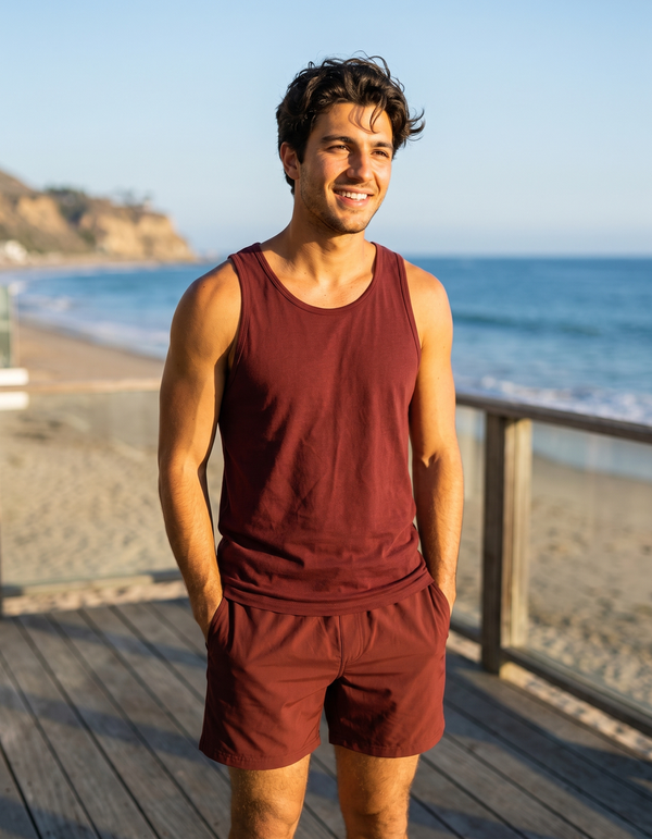 Tank Top + Swim Trunks