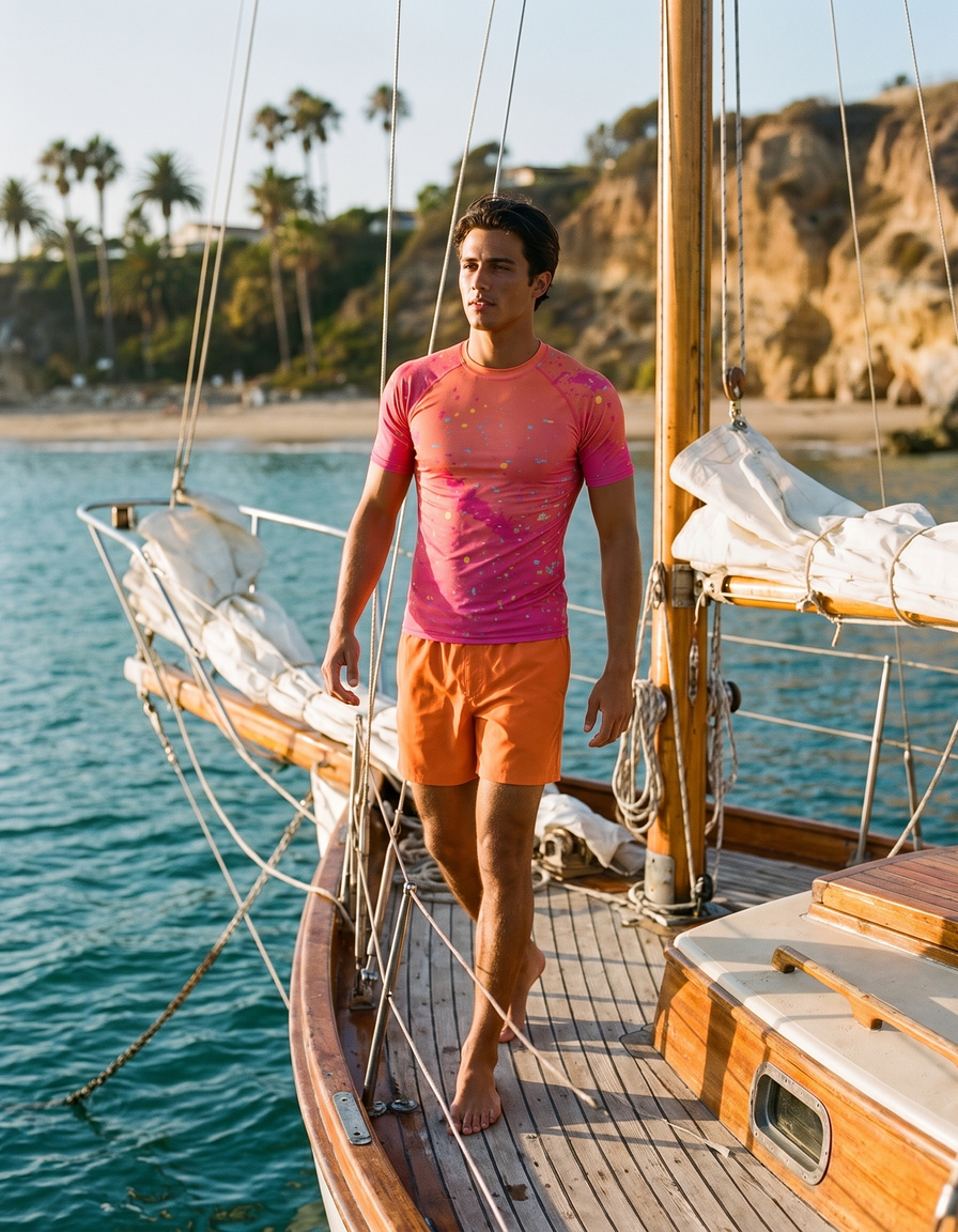 Short Sleeve Rashguard + Swim Trunks