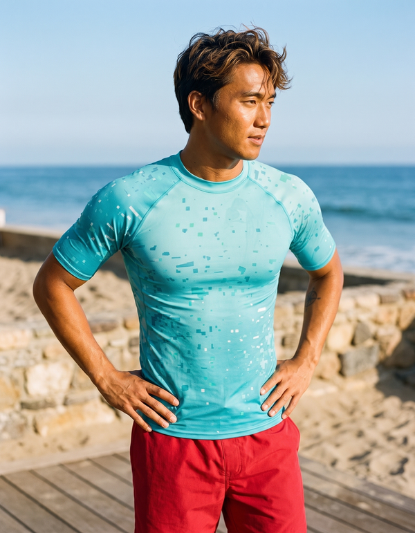 Short Sleeve Rashguard + Swim Trunks