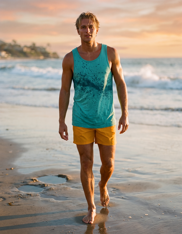 Tank Top + Swim Trunks