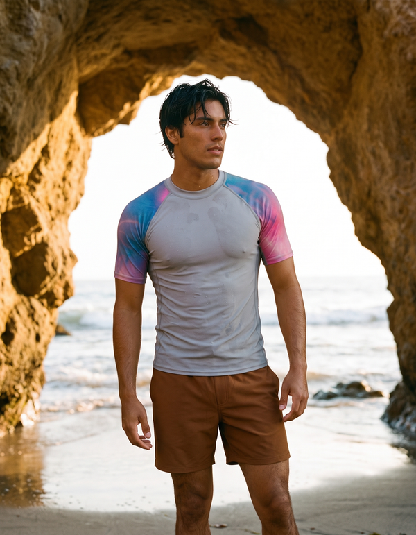 Short Sleeve Rashguard + Swim Trunks
