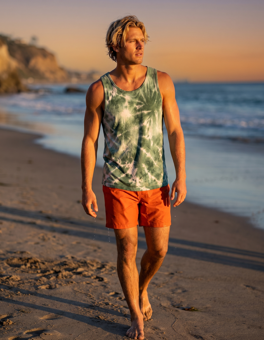 Tank Top + Swim Trunks