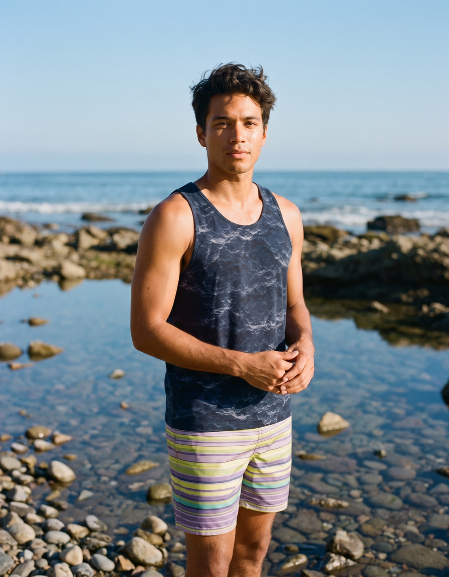 Tank Top + Swim Trunks