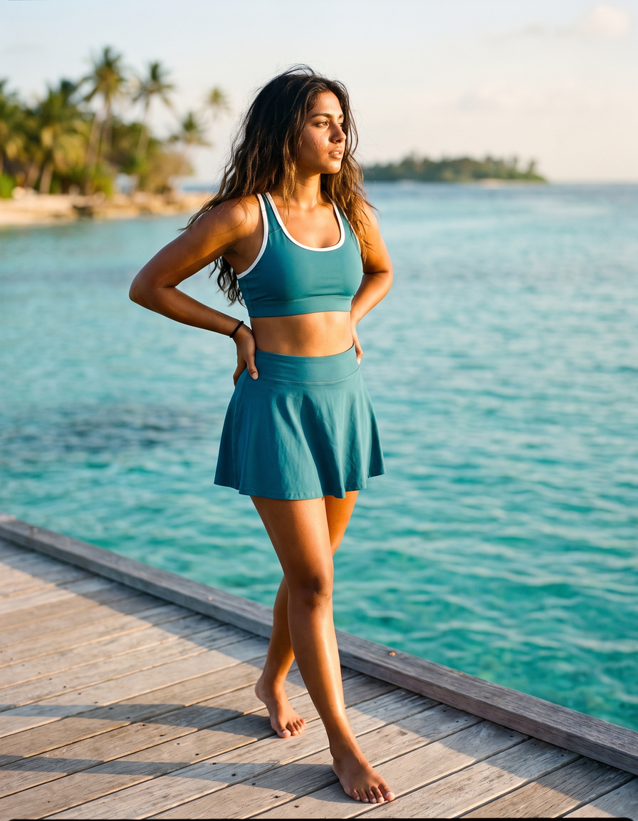 Swim Sports Bra + Swim Skirt
