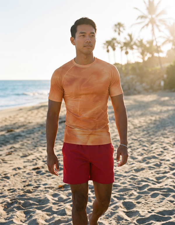 Short Sleeve Rashguard + Swim Trunks