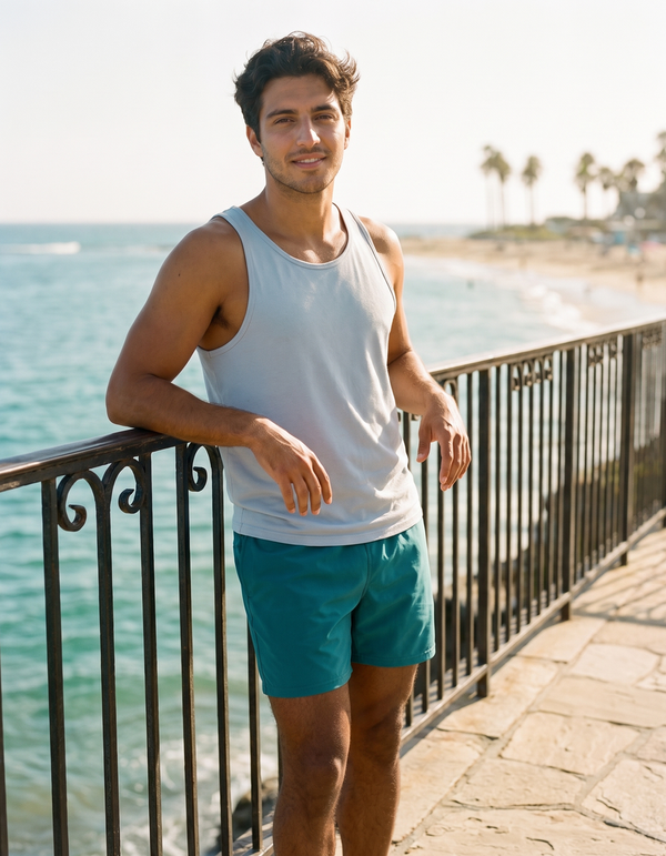Tank Top + Swim Trunks