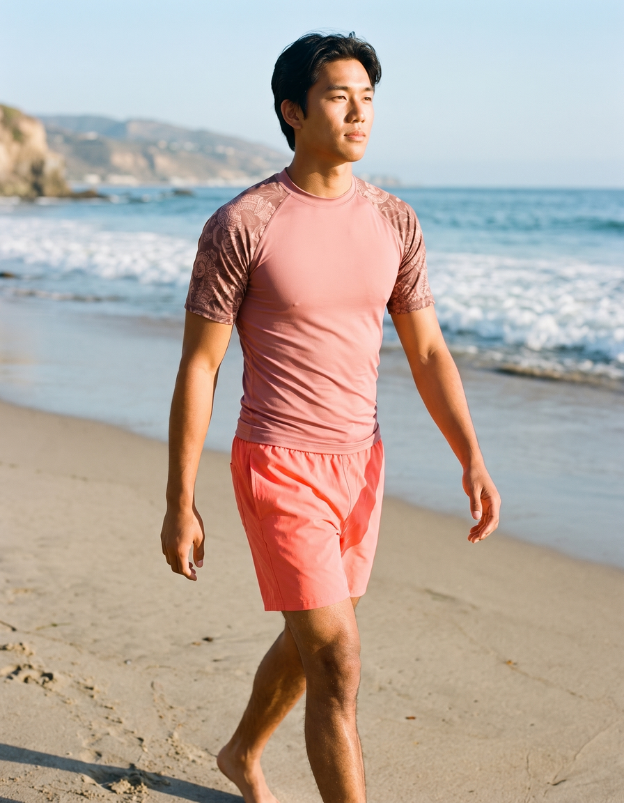 Short Sleeve Rashguard + Swim Trunks