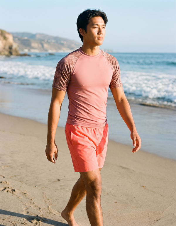Short Sleeve Rashguard + Swim Trunks