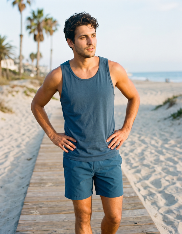 Tank Top + Swim Trunks