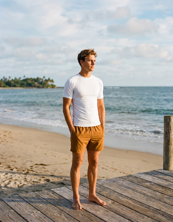 Short Sleeve Rashguard + Swim Trunks