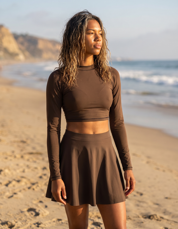 Crop Rashguard + Swim Skirt