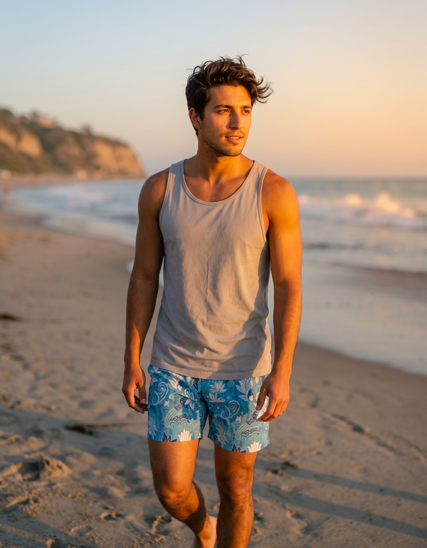 Tank Top + Swim Trunks