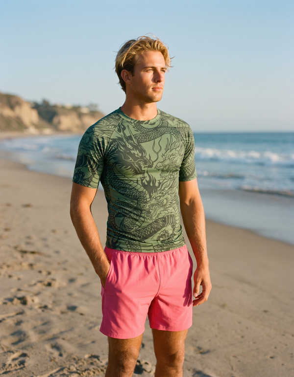 Short Sleeve Rashguard + Swim Trunks