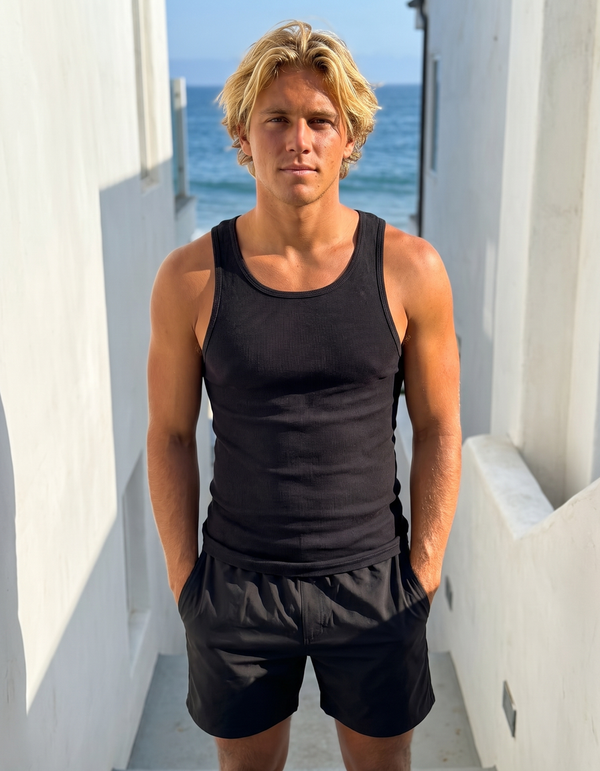 Tank Top + Swim Trunks