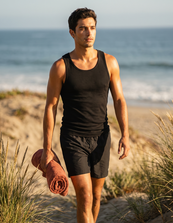 Tank Top + Swim Trunks
