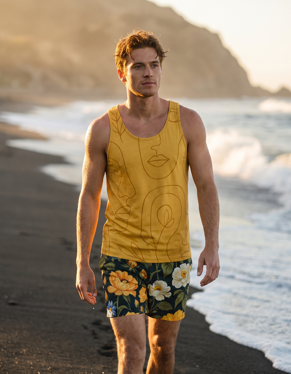 Tank Top + Swim Trunks