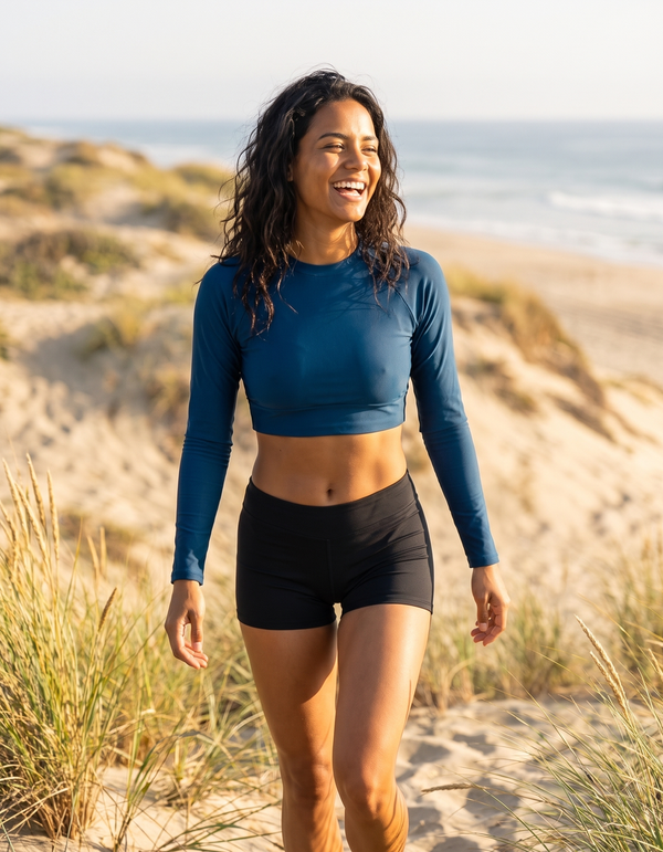 Crop Rashguard + Swim Shorts