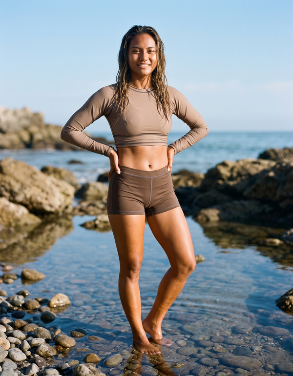 Crop Rashguard + Swim Shorts