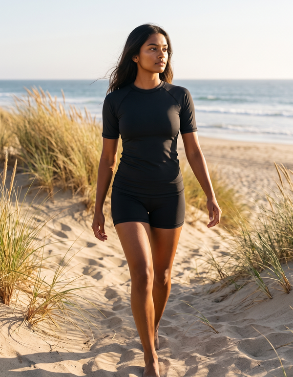 Short Sleeve Rashguard + Swim Shorts