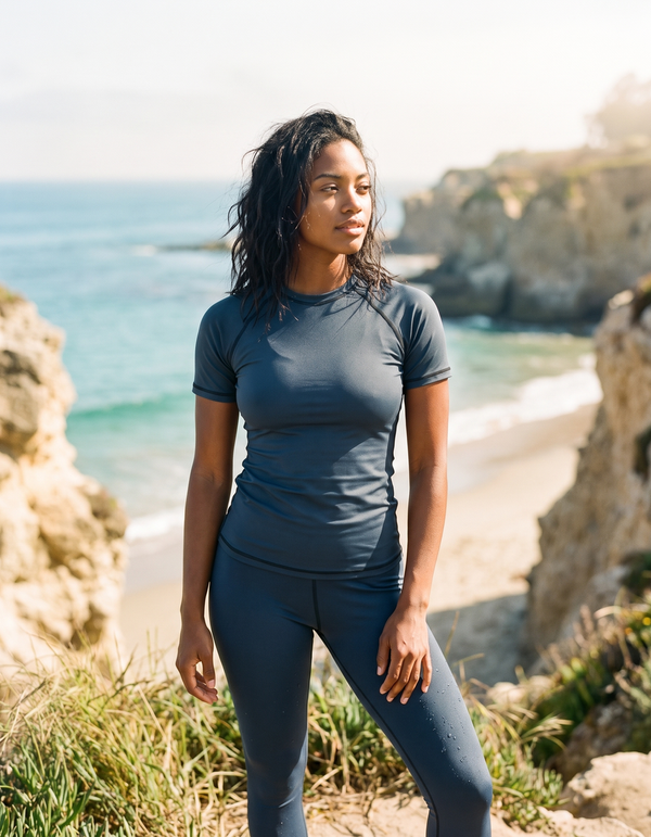 Short Sleeve Rashguard + Swim Leggings