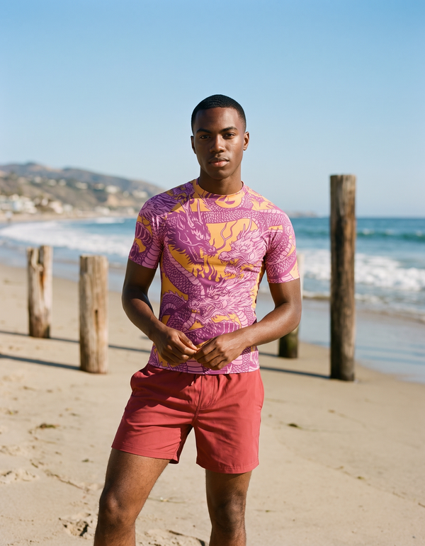 Short Sleeve Rashguard + Swim Trunks