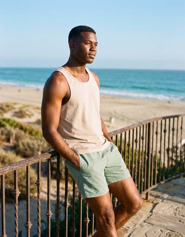 Tank Top + Swim Trunks
