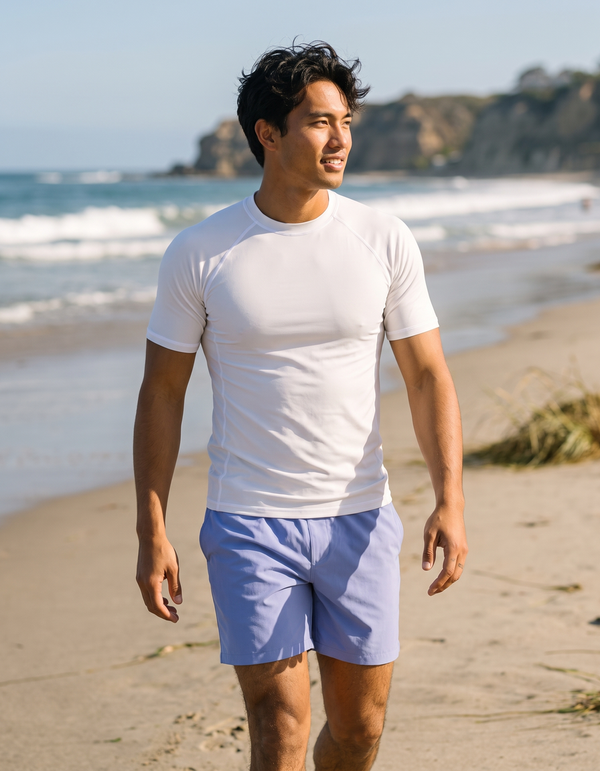Short Sleeve Rashguard + Swim Trunks