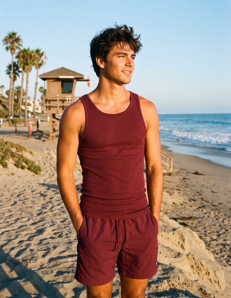 Tank Top + Swim Trunks