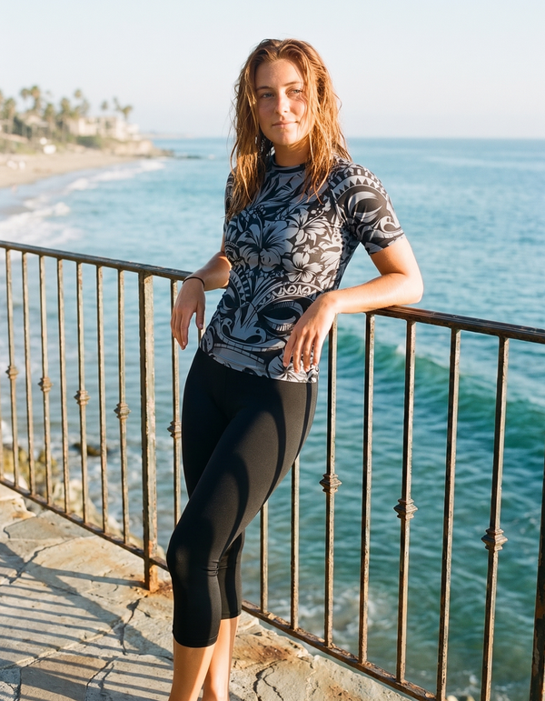 Swim Capri Leggings + Short Sleeve Rashguard