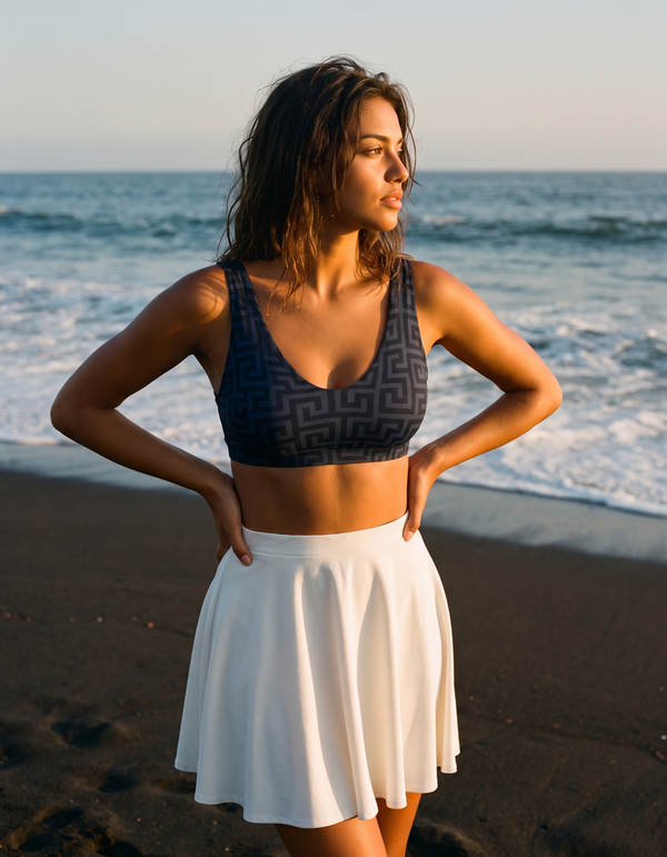 Bikini Top + Swim/Gym Beach Skirt