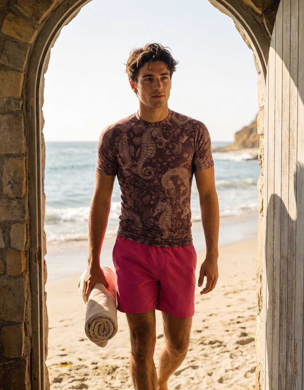Short Sleeve Rashguard + Swim Trunks