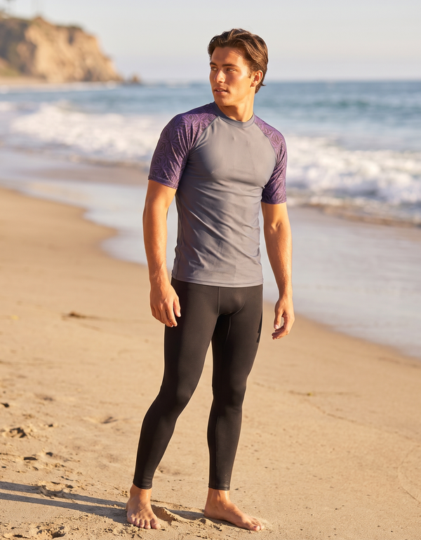 Short Sleeve Rashguard + Swim/Gym Leggings