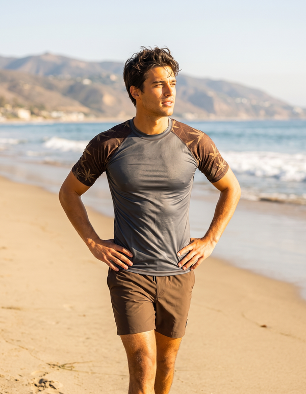 Short Sleeve Rashguard + Swim Trunks