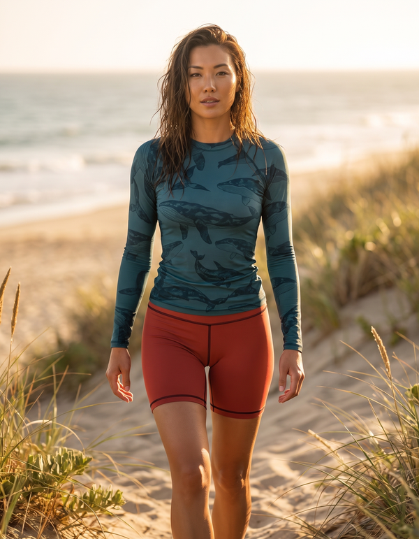 Rashguard + Swim/Gym Biker Shorts