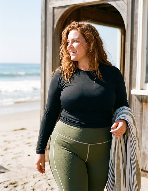 Rashguard + Swim/Gym Plus Size Leggings