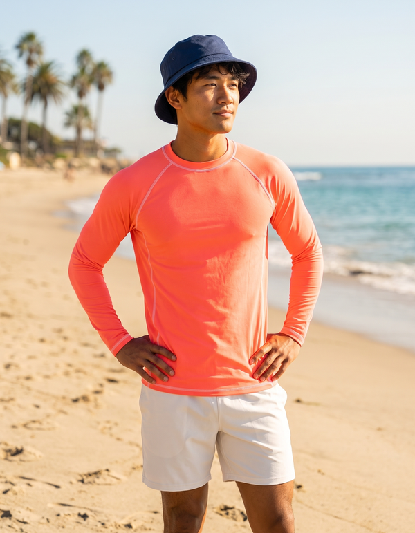 Bucket Hat + Swim Trunks + Rashguard